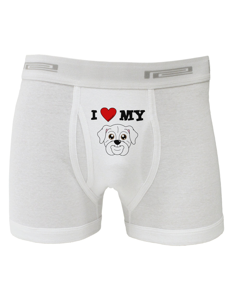 I Heart My - Cute Bulldog - White Boxer Briefs by TooLoud-Boxer Briefs-TooLoud-White-Small-Davson Sales