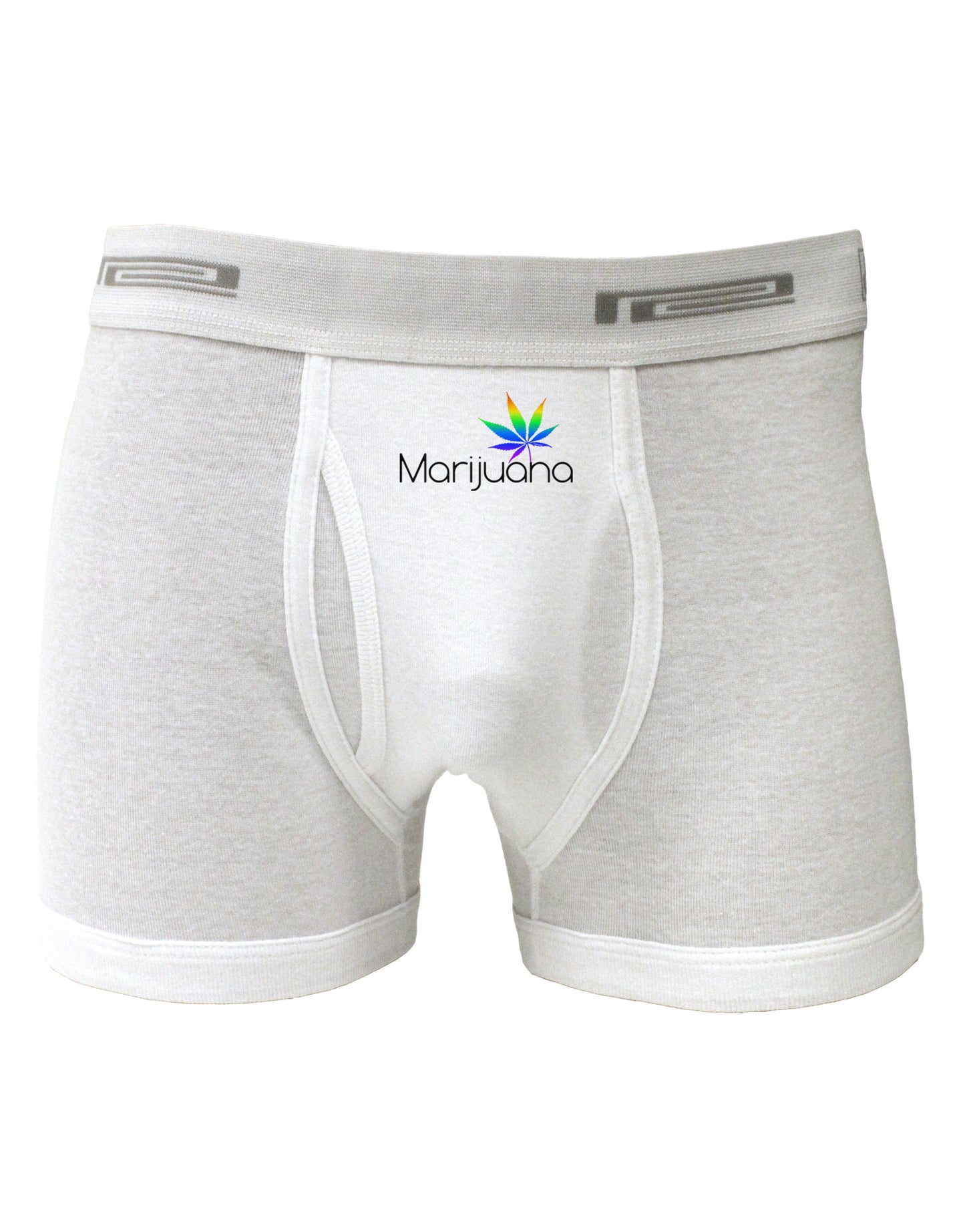 Marijuana Text and Leaf - Rainbow Boxer Briefs-Boxer Briefs-TooLoud-White-Small-Davson Sales