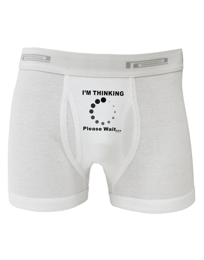 Thinking Please Wait Boxer Briefs-Boxer Briefs-TooLoud-White-Small-Davson Sales