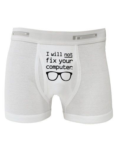 I Will Not Fix Your Computer Boxer Briefs-Boxer Briefs-TooLoud-White-Small-Davson Sales