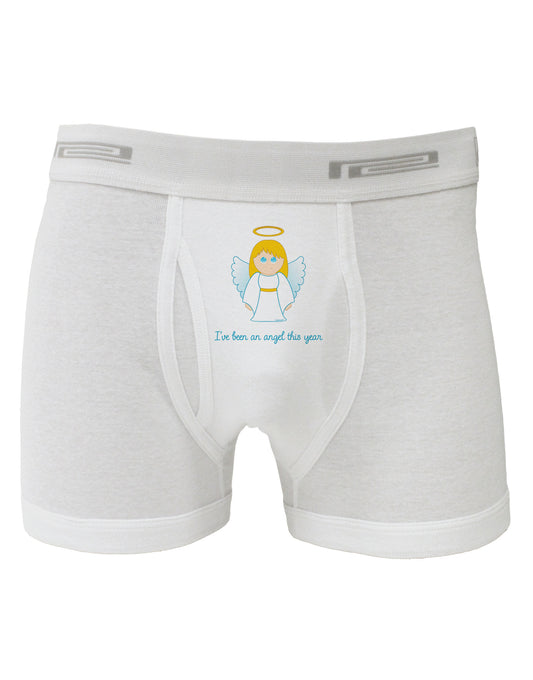 I've Been An Angel This Year Cute Christmas Angel Boxer Briefs-Boxer Briefs-TooLoud-White-Small-Davson Sales
