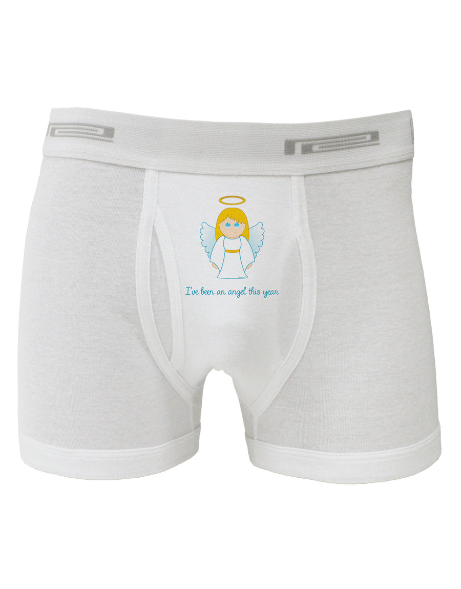 I've Been An Angel This Year Cute Christmas Angel Boxer Briefs-Boxer Briefs-TooLoud-White-Small-Davson Sales