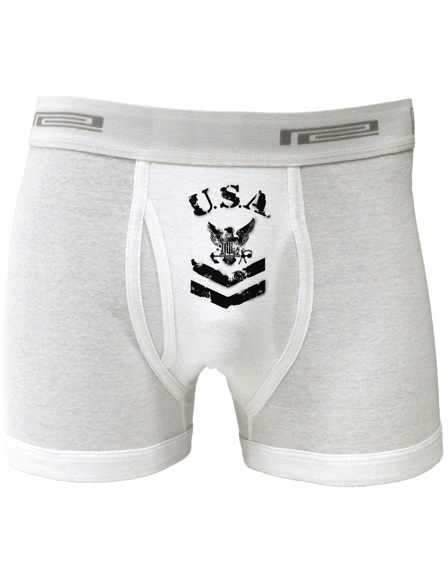 USA Military Navy Stencil Logo Boxer Briefs-Boxer Briefs-TooLoud-White-Small-Davson Sales