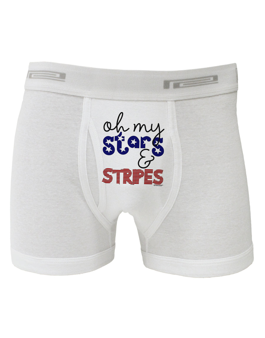 Oh My Stars and Stripes - Patriotic Design Boxer Briefs-Boxer Briefs-TooLoud-White-Small-Davson Sales