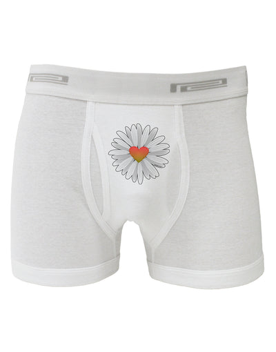 Pretty Daisy Heart Boxer Briefs-Boxer Briefs-TooLoud-White-Small-Davson Sales