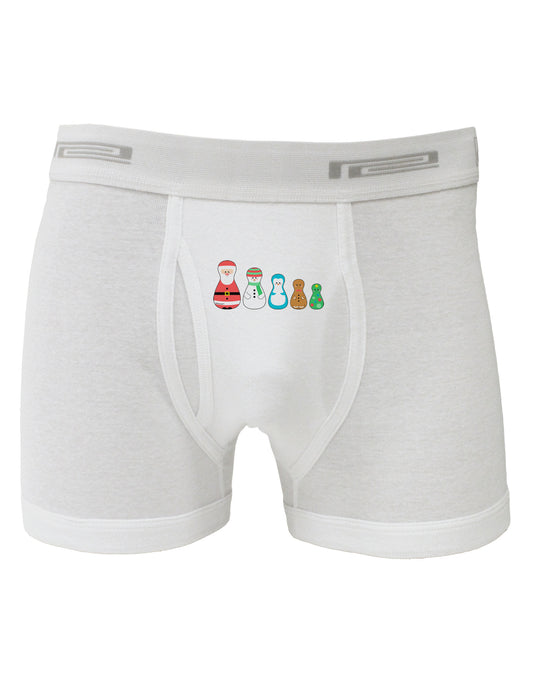 Cute Christmas Matryoshka Nesting Dolls Boxer Briefs-Boxer Briefs-TooLoud-White-Small-Davson Sales