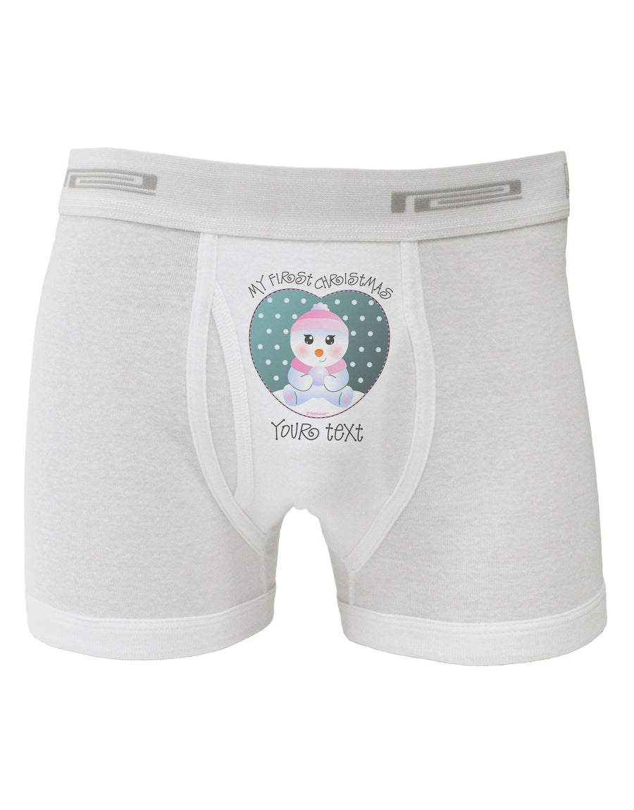 Personalized My First Christmas Snowbaby Girl Boxer Briefs-Boxer Briefs-TooLoud-White-Small-Davson Sales