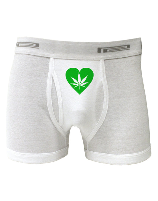 Marijuana Leaf Heart Green Boxer Briefs-Boxer Briefs-TooLoud-White-Small-Davson Sales