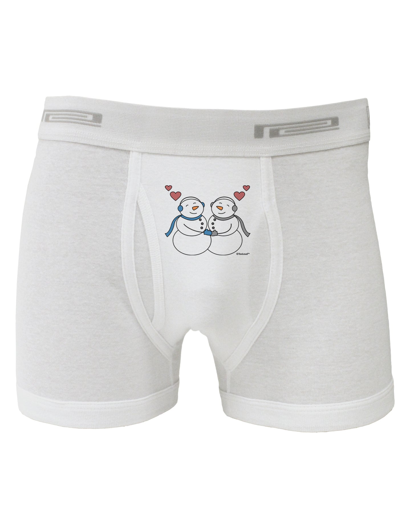Cute Snowman Couple Boxer Briefs by TooLoud-Boxer Briefs-TooLoud-White-Small-Davson Sales
