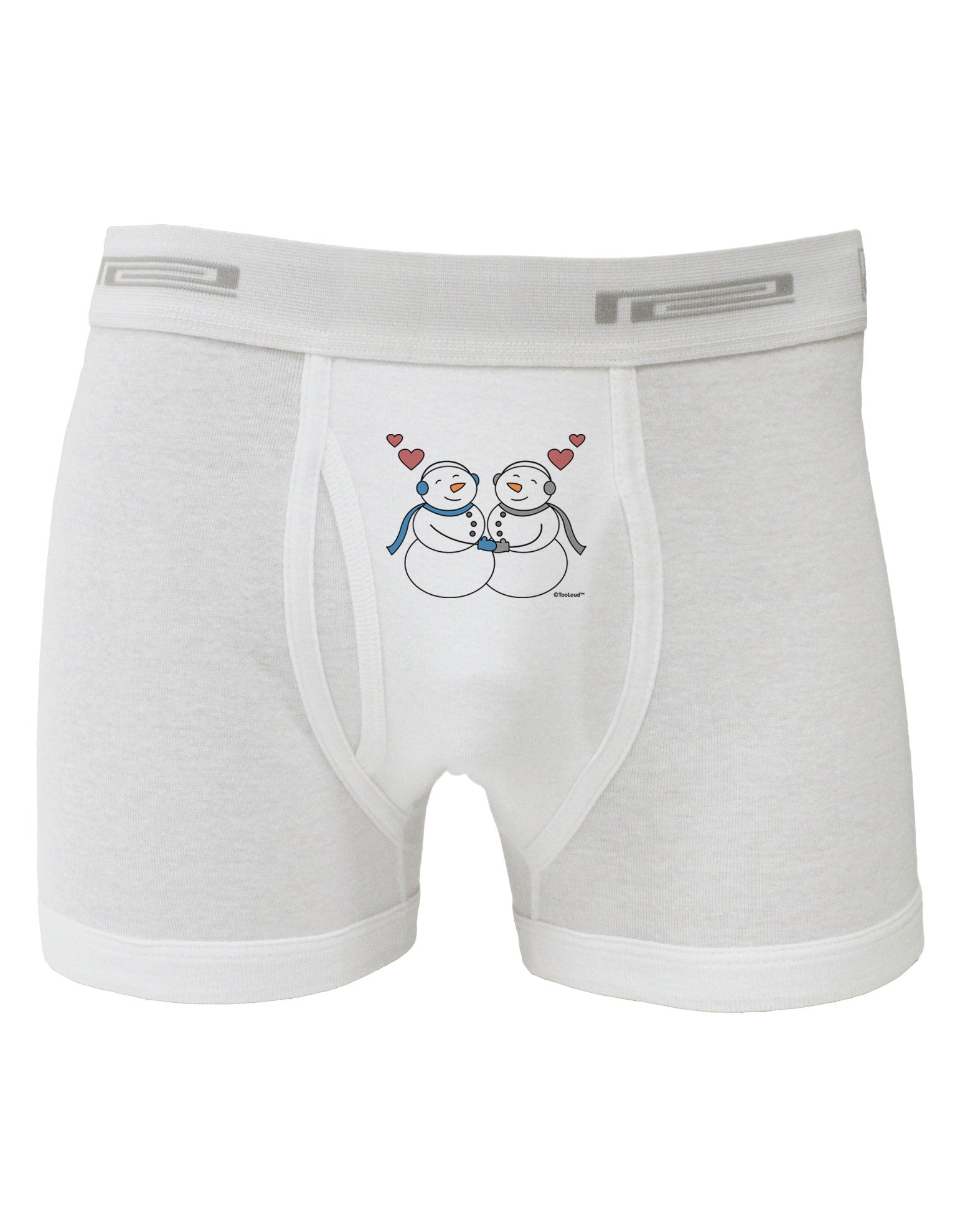 Cute Snowman Couple Boxer Briefs by TooLoud-Boxer Briefs-TooLoud-White-Small-Davson Sales