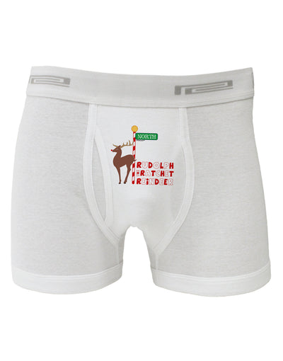 Rudolf Ratchet Reindeer Color Text Boxer Briefs-Boxer Briefs-TooLoud-White-Small-Davson Sales