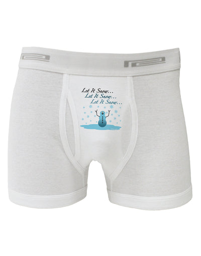 Let It Snow Happy Snowman Boxer Briefs-Boxer Briefs-TooLoud-White-Small-Davson Sales