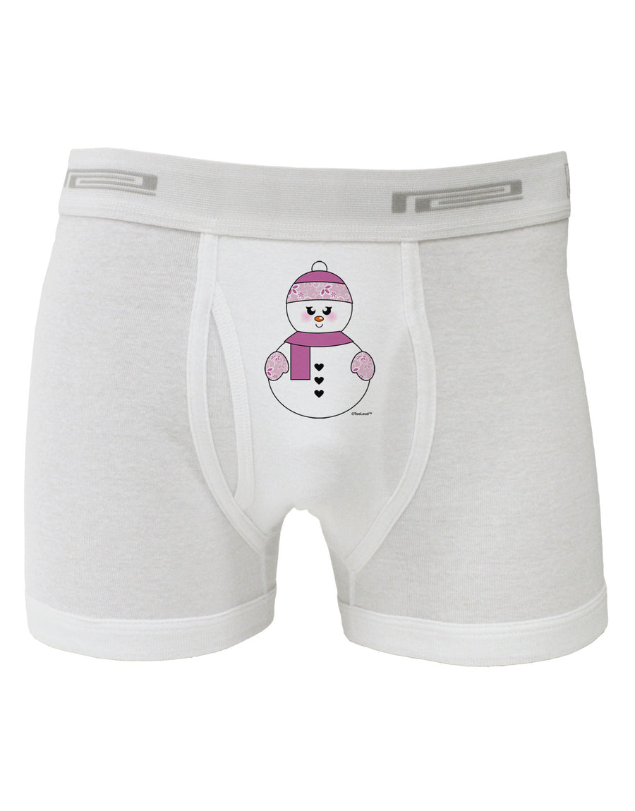 Cute Girl Snowman - Christmas Boxer Briefs by TooLoud-Boxer Briefs-TooLoud-White-Small-Davson Sales