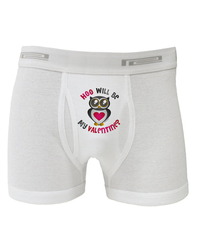 Hoo Will Be My Valentine Boxer Briefs-Boxer Briefs-TooLoud-White-Small-Davson Sales