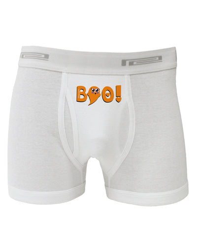 Cute Boo Text Orange Boxer Briefs-Boxer Briefs-TooLoud-White-Small-Davson Sales