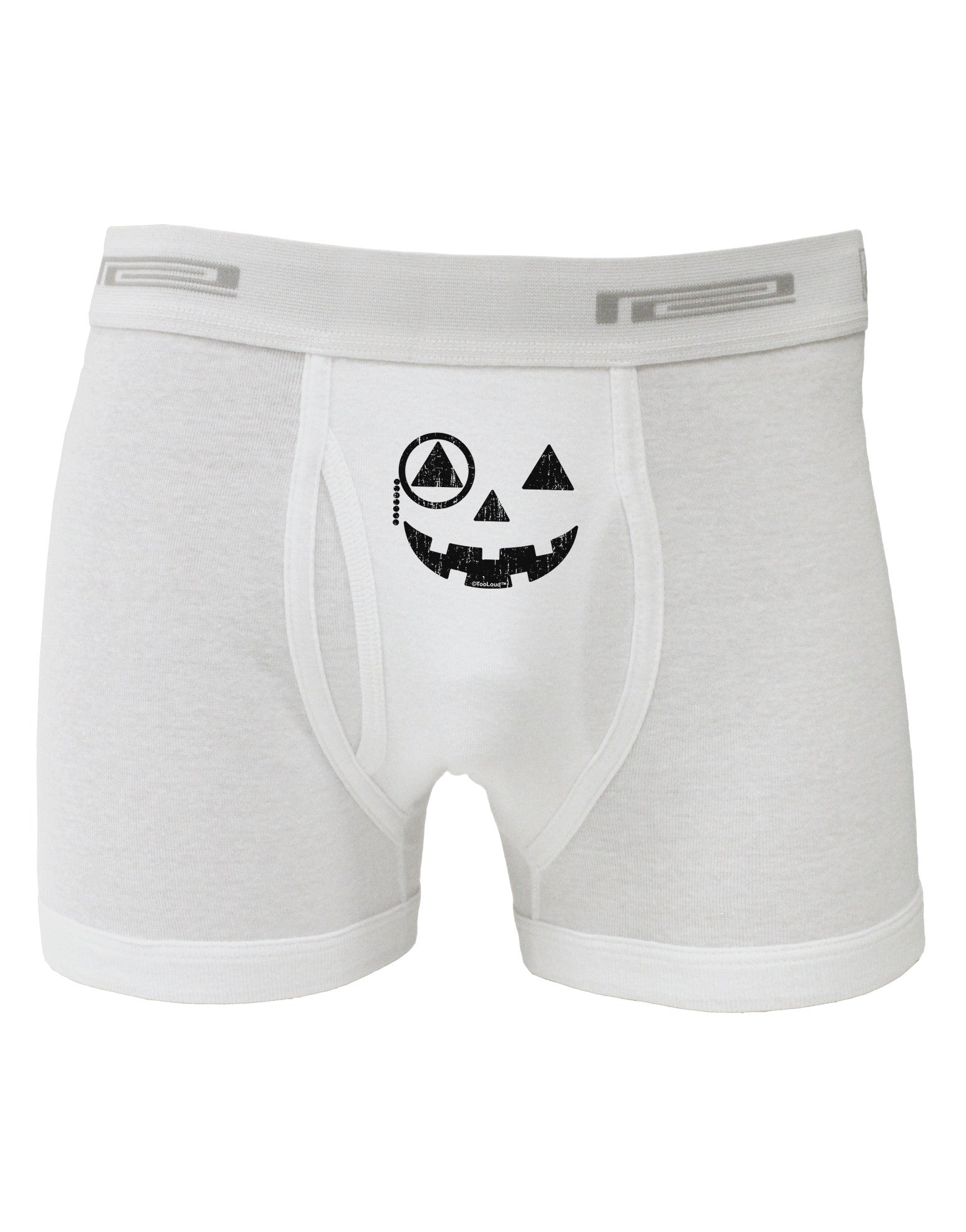 Monocle Jack-o-Lantern Distressed Boxer Briefs-Boxer Briefs-TooLoud-White-Small-Davson Sales