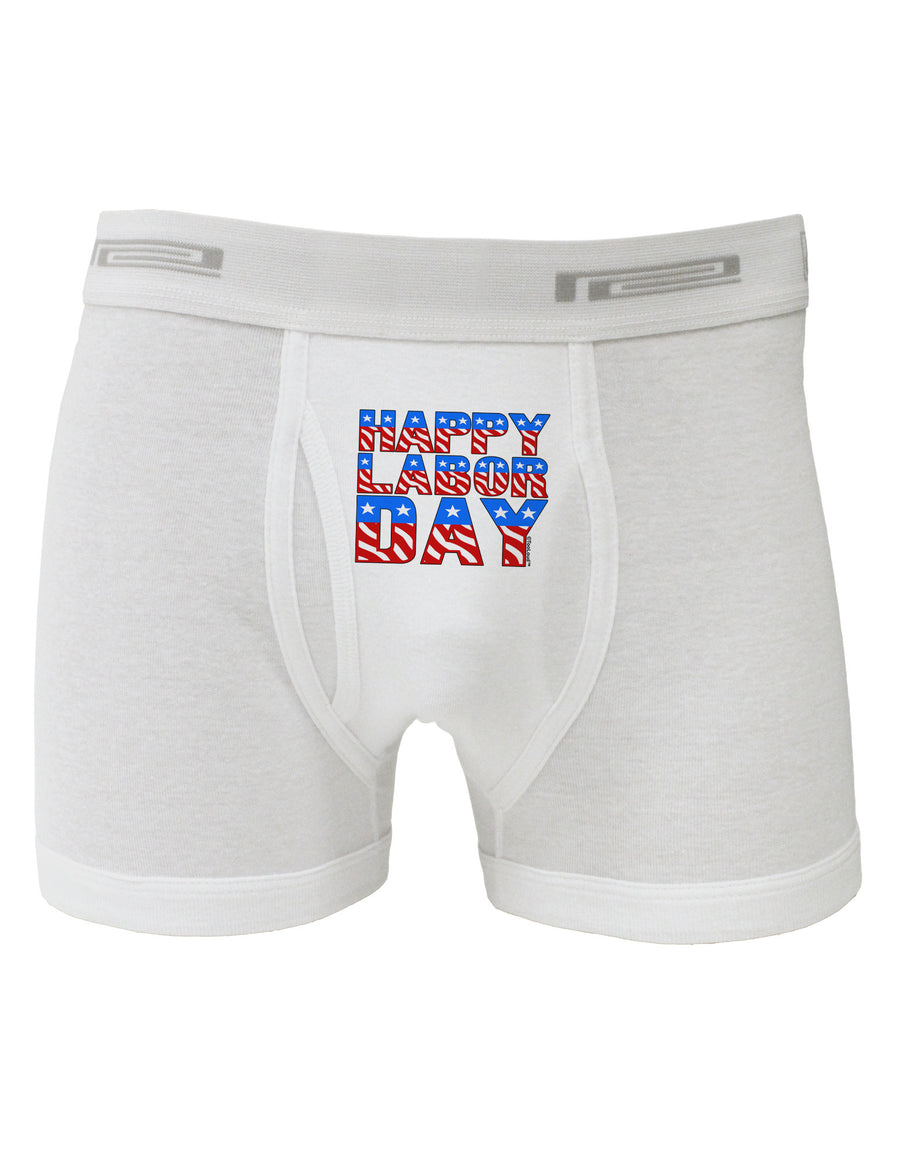 Happy Labor Day ColorText Boxer Briefs-Boxer Briefs-TooLoud-White-Small-Davson Sales