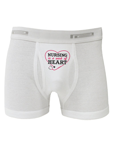 Nursing Is A Work Of Heart Boxer Briefs-Boxer Briefs-TooLoud-White-Small-Davson Sales