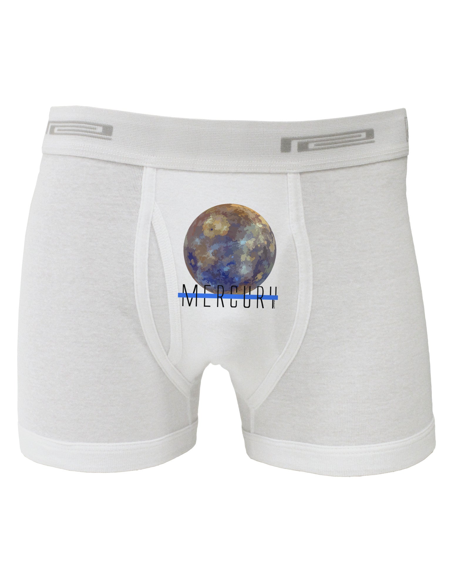 Planet Mercury Text Boxer Briefs-Boxer Briefs-TooLoud-White-Small-Davson Sales