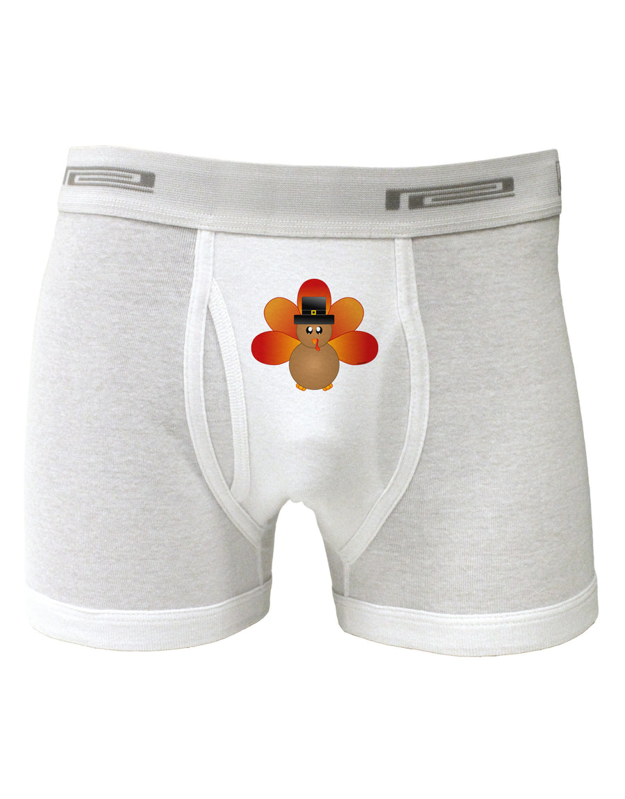 Cute Pilgrim Turkey Thanksgiving Boxer Briefs-Boxer Briefs-TooLoud-White-Small-Davson Sales