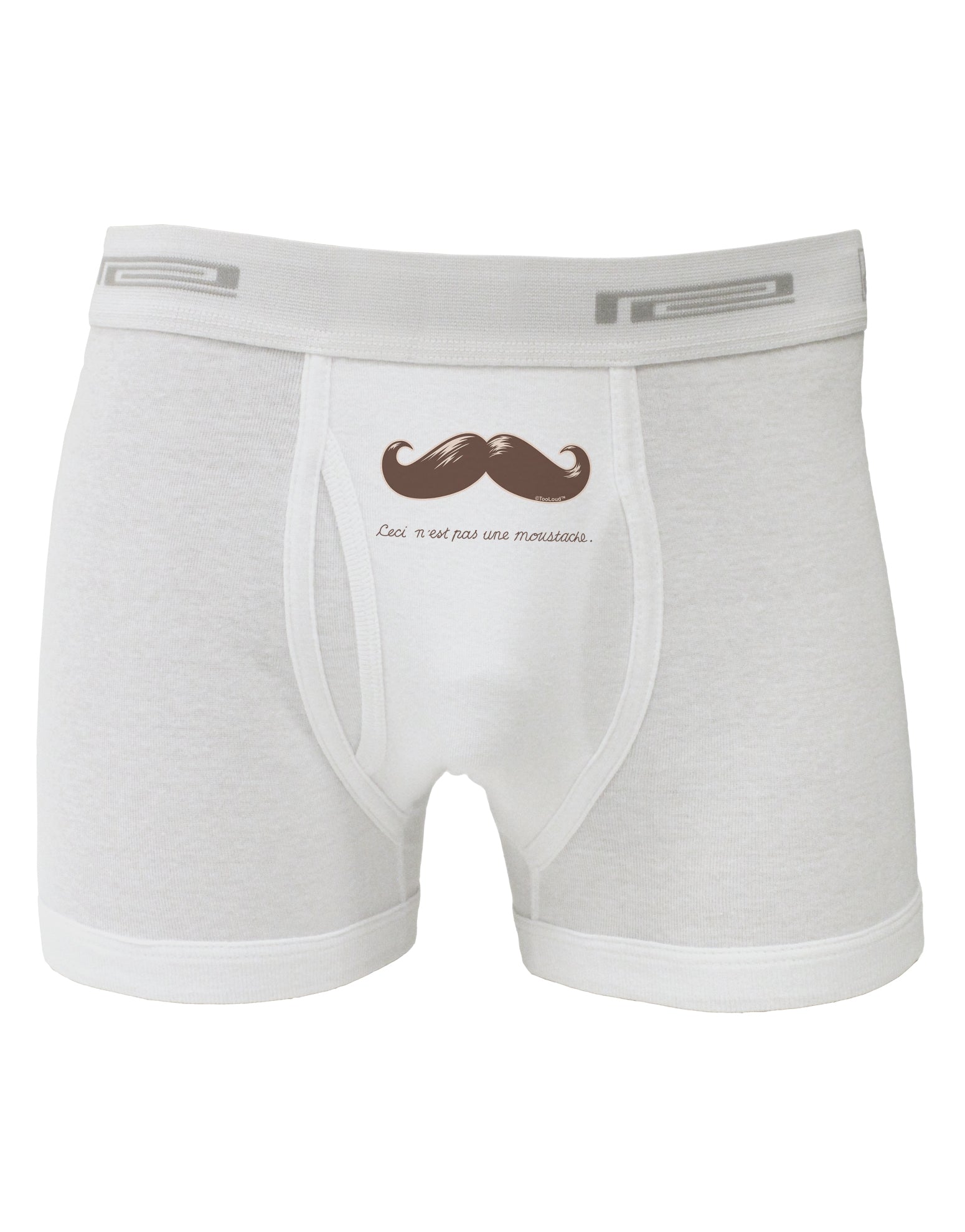 Ceci n'est pas une moustache Boxer Briefs-Boxer Briefs-TooLoud-White-Small-Davson Sales