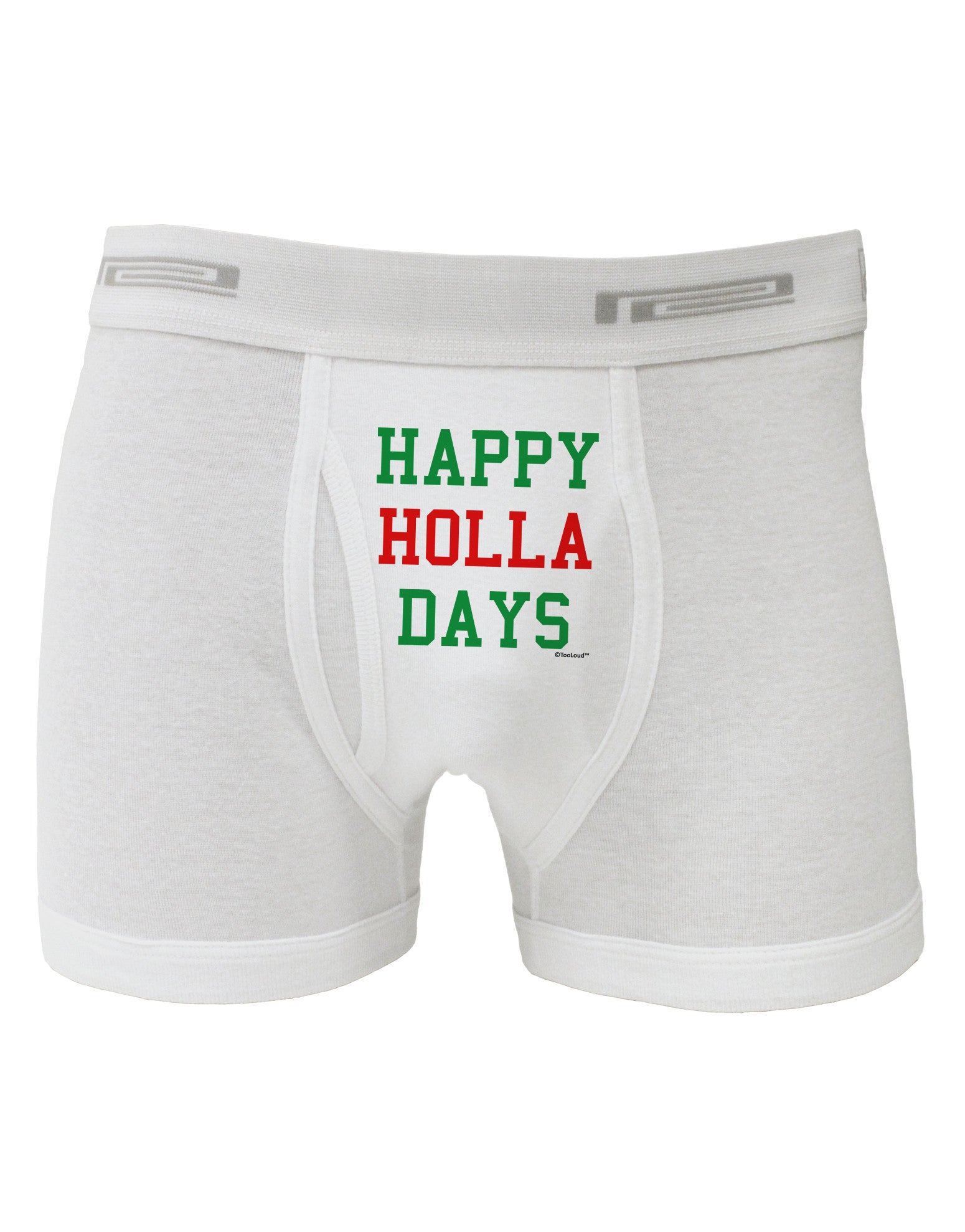 Happy Holla Days - Red and Green Boxer Briefs by TooLoud-Boxer Briefs-TooLoud-White-Small-Davson Sales