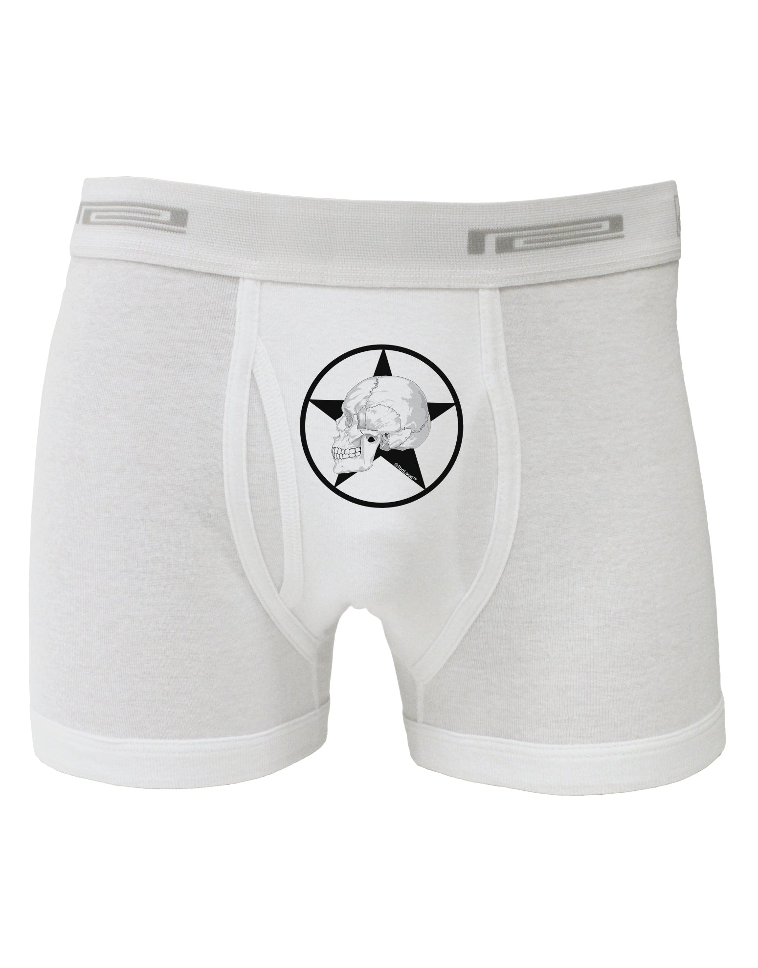 White Skull With Star Boxer Briefs by TooLoud-Boxer Briefs-TooLoud-White-Small-Davson Sales