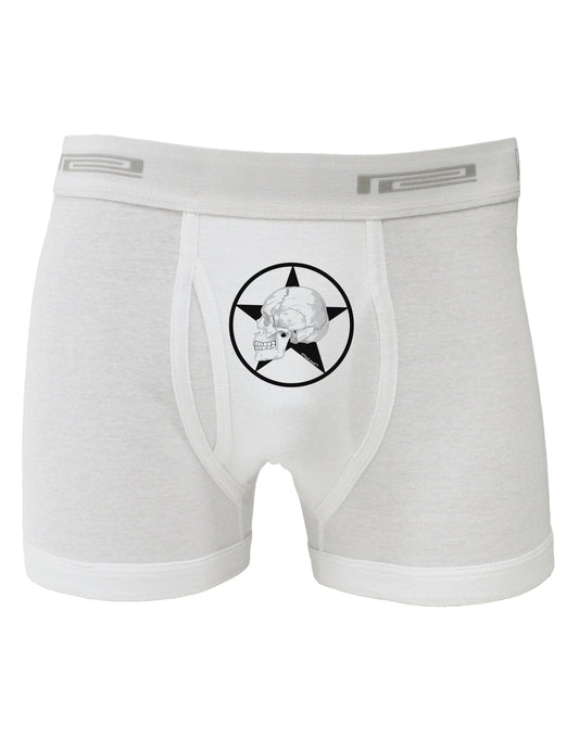White Skull With Star Boxer Briefs by TooLoud-Boxer Briefs-TooLoud-White-Small-Davson Sales
