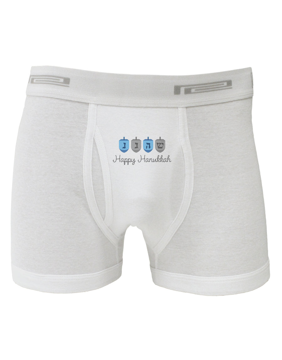 Happy Hanukkah Blue Dreidels Boxer Briefs-Boxer Briefs-TooLoud-White-Small-Davson Sales