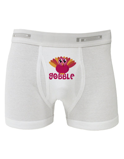 Cute Gobble Turkey Pink Boxer Briefs-Boxer Briefs-TooLoud-White-Small-Davson Sales