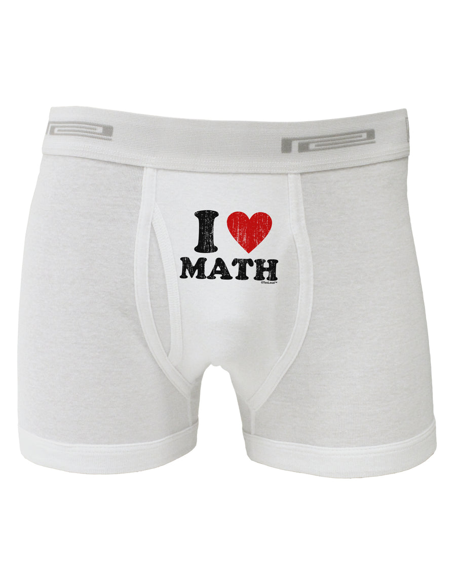 I Heart Math Distressed Boxer Briefs by TooLoud-Boxer Briefs-TooLoud-White-Small-Davson Sales