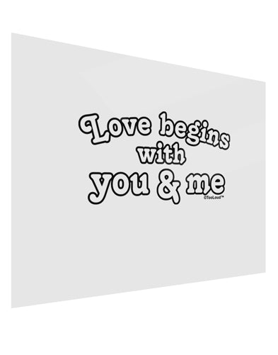 Love Begins With You and Me Gloss Poster Print Landscape - Choose Size by TooLoud-Poster Print-TooLoud-17x11"-Davson Sales