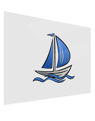 Blue Sailboat Gloss Poster Print Landscape - Choose Size-Poster Print-TooLoud-17x11"-Davson Sales
