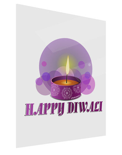 Happy Diwali Purple Candle Gloss Poster Print Portrait - Choose Size by TooLoud-Poster Print-TooLoud-11x17"-Davson Sales