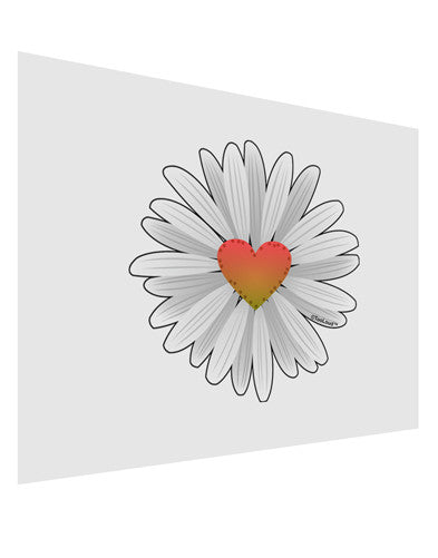 Pretty Daisy Heart Matte Poster Print Landscape - Choose Size-Poster Print-TooLoud-17x11"-Davson Sales