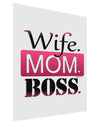 Wife Mom Boss Matte Poster Print Portrait - Choose Size-Poster Print-TooLoud-11x17"-Davson Sales