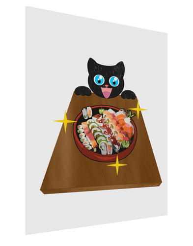 Anime Cat Loves Sushi Matte Poster Print Portrait - Choose Size by TooLoud
