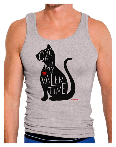 My Cat Is My Valentine Mens Ribbed Tank Top by TooLoud-Mens Ribbed Tank Top-TooLoud-Heather-Gray-Small-Davson Sales
