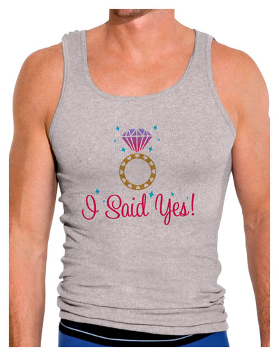 I Said Yes - Diamond Ring - Color Mens Ribbed Tank Top-Mens Ribbed Tank Top-TooLoud-Heather-Gray-Small-Davson Sales