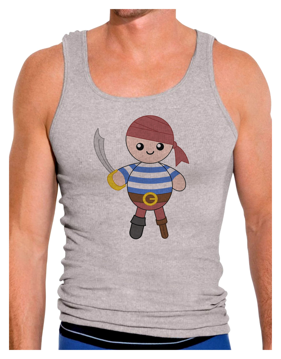 Petey the Pirate - Halloween Mens Ribbed Tank Top-Mens Ribbed Tank Top-TooLoud-White-Small-Davson Sales