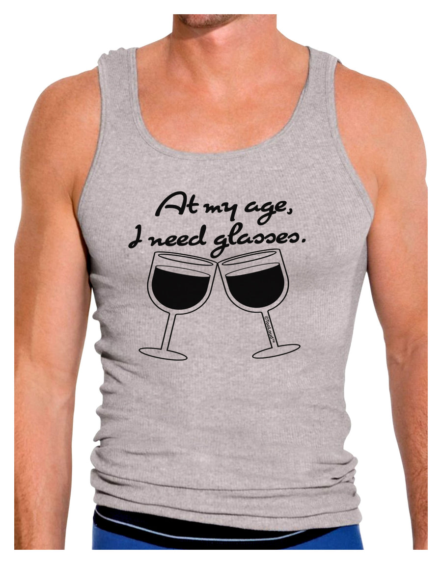 At My Age I Need Glasses - Wine Mens Ribbed Tank Top by TooLoud-Mens Ribbed Tank Top-TooLoud-White-Small-Davson Sales