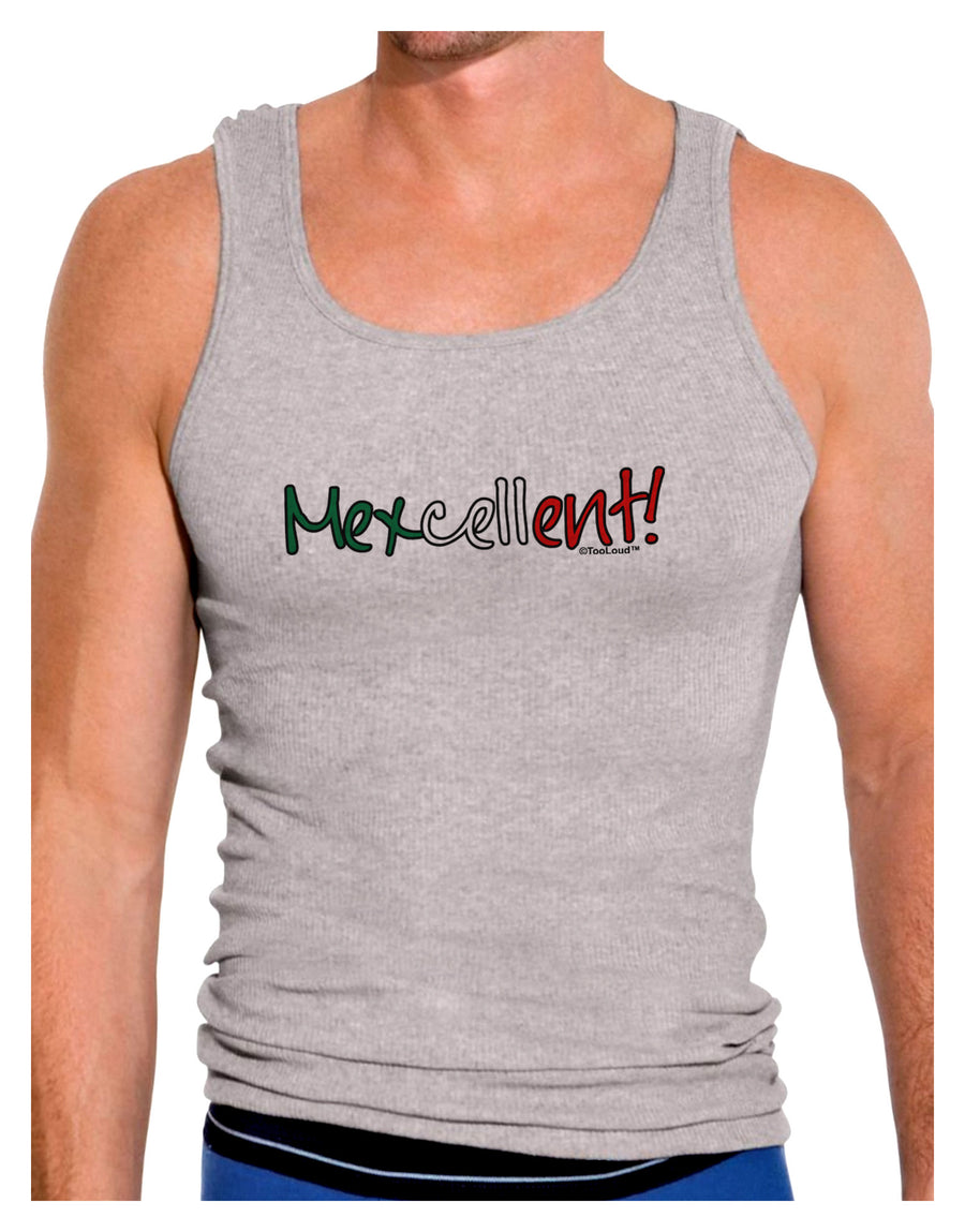 Mexcellent Flag Color - Cinco De Mayo Mens Ribbed Tank Top-Mens Ribbed Tank Top-TooLoud-White-Small-Davson Sales