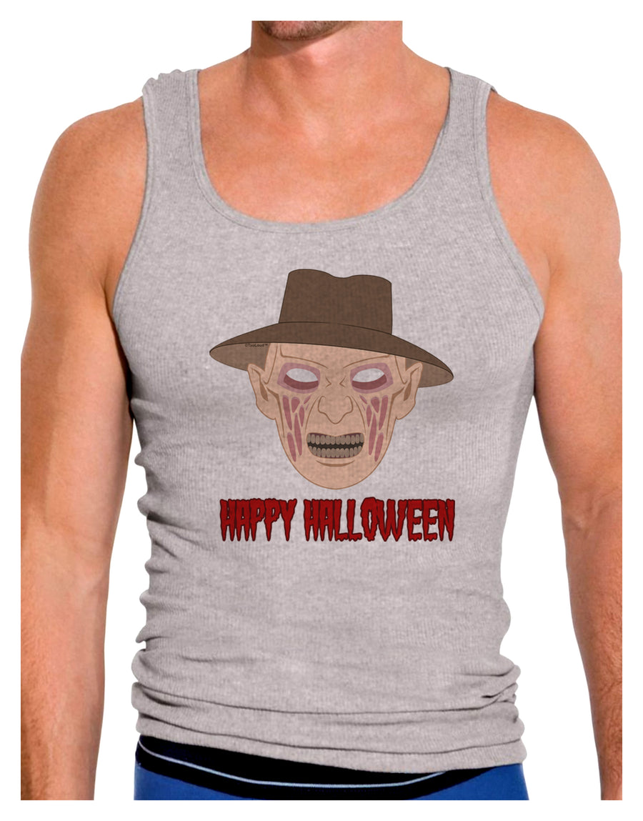Scary Face With a Hat - Happy Halloween Mens Ribbed Tank Top-Mens Ribbed Tank Top-TooLoud-White-Small-Davson Sales