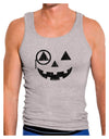 Monocle Jack-o-Lantern Distressed Mens Ribbed Tank Top-Mens Ribbed Tank Top-TooLoud-Heather-Gray-Small-Davson Sales