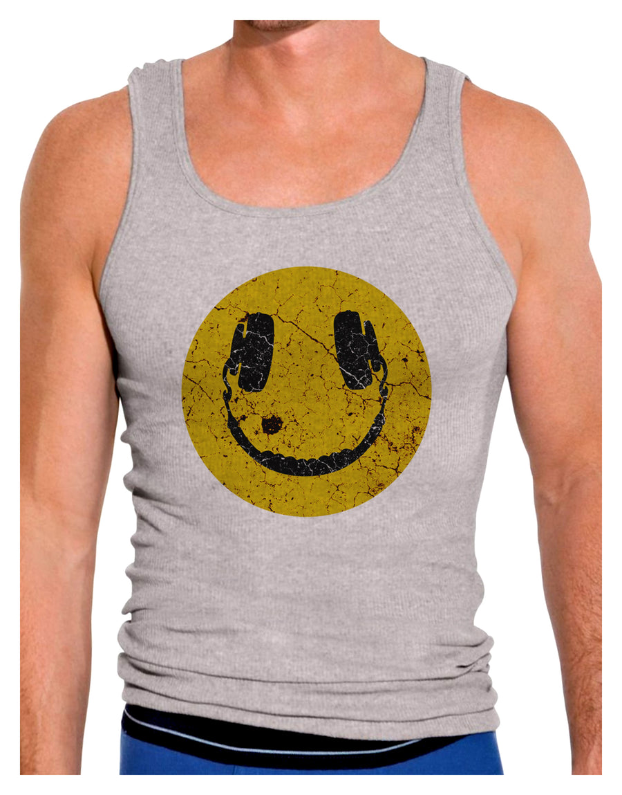 EDM Smiley Face Mens Ribbed Tank Top by TooLoud-Mens Ribbed Tank Top-TooLoud-White-Small-Davson Sales