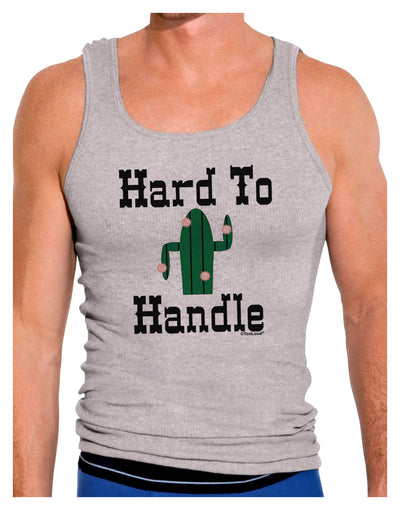 Hard To Handle Cactus Mens Ribbed Tank Top by TooLoud-Mens Ribbed Tank Top-TooLoud-Heather-Gray-Small-Davson Sales