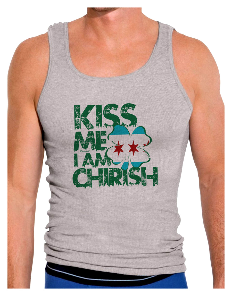 Kiss Me I'm Chirish Mens Ribbed Tank Top by TooLoud-Mens Ribbed Tank Top-TooLoud-White-Small-Davson Sales