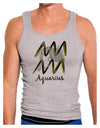 Aquarius Symbol Mens Ribbed Tank Top-Mens Ribbed Tank Top-TooLoud-Heather-Gray-Small-Davson Sales