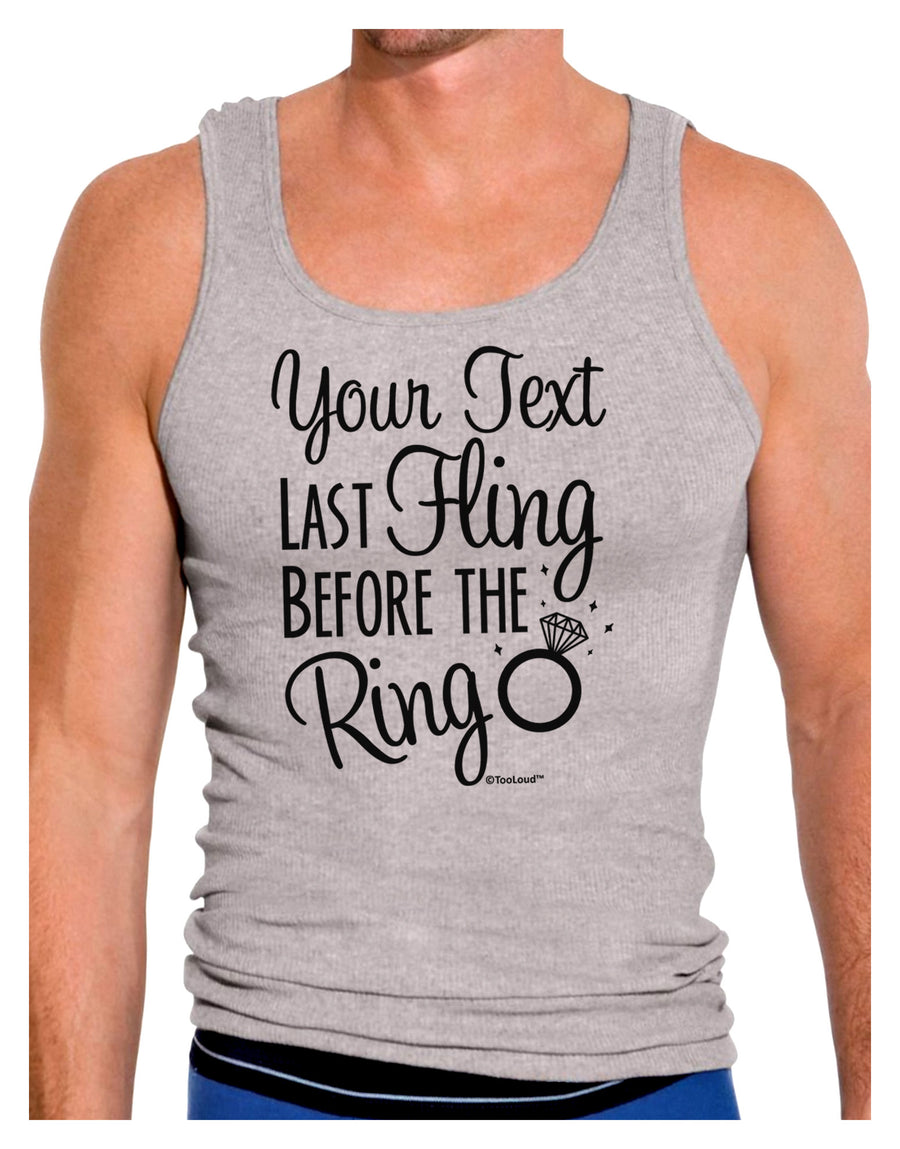 Personalized Bachelorette Party - Last Fling Before the Ring Mens Ribbed Tank Top-Mens Ribbed Tank Top-TooLoud-White-Small-Davson Sales