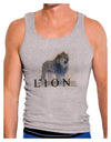 Lion Watercolor B Text Mens Ribbed Tank Top-Mens Ribbed Tank Top-TooLoud-Heather-Gray-Small-Davson Sales